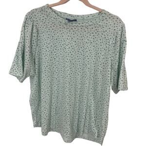 Democracy casual boho animal print elbow sleeve puff shoulder top size 2X